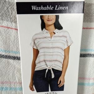 XL, Weatherproof Vintage Ladies' Tie Front Top